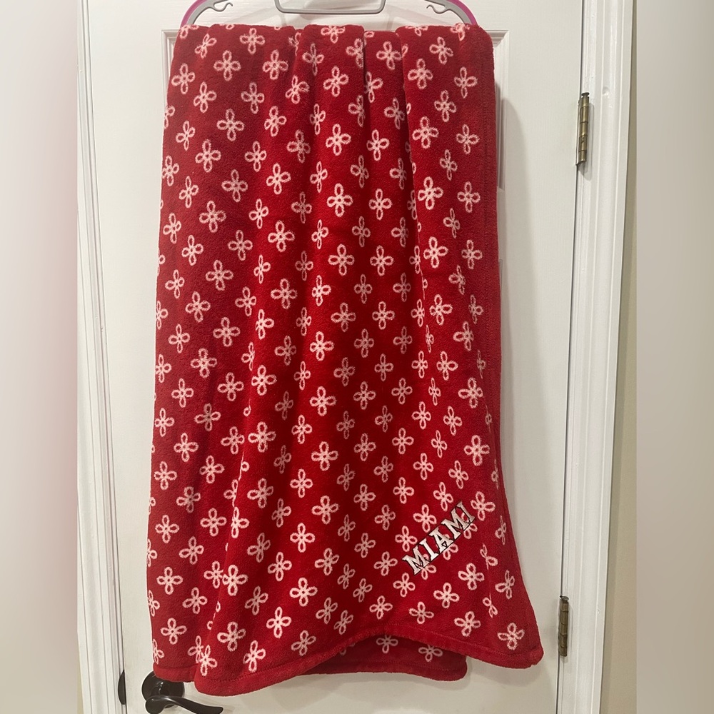 Vera Bradley Miami University Collegiate Plush XL Throw Blanket